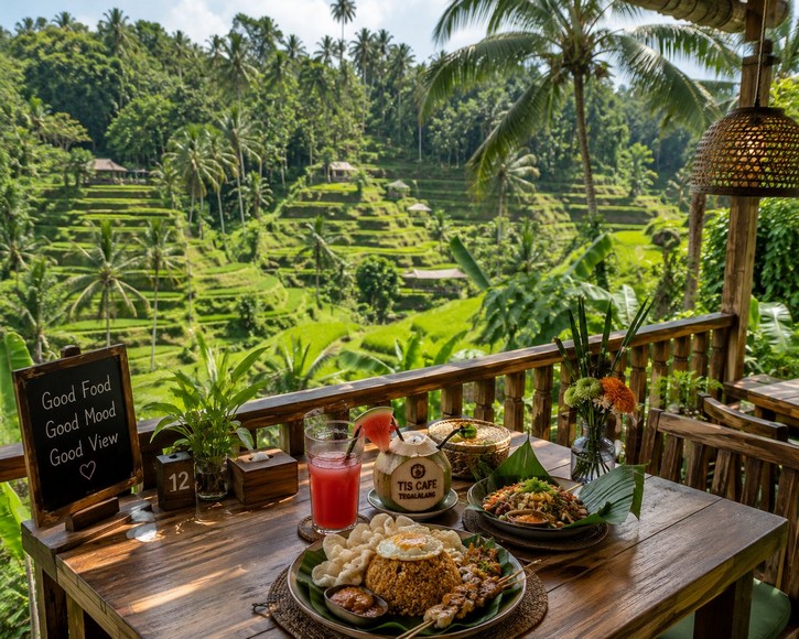 Góc nhỏ tại nhà hàng view rice terrace ở Tegalalang – trải nghiệm ăn uống hòa mình vào thiên nhiên Bali