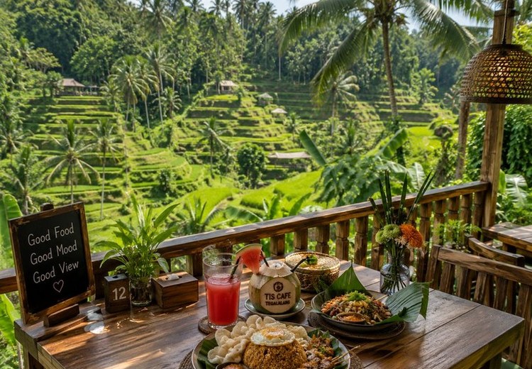 Góc nhỏ tại nhà hàng view rice terrace ở Tegalalang – trải nghiệm ăn uống hòa mình vào thiên nhiên Bali